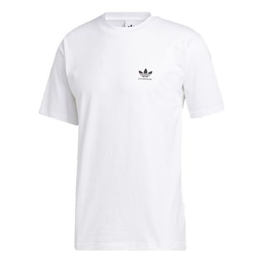 adidas originals Logo Printing Sports Short Sleeve White T-Shirt GL9849 - 1