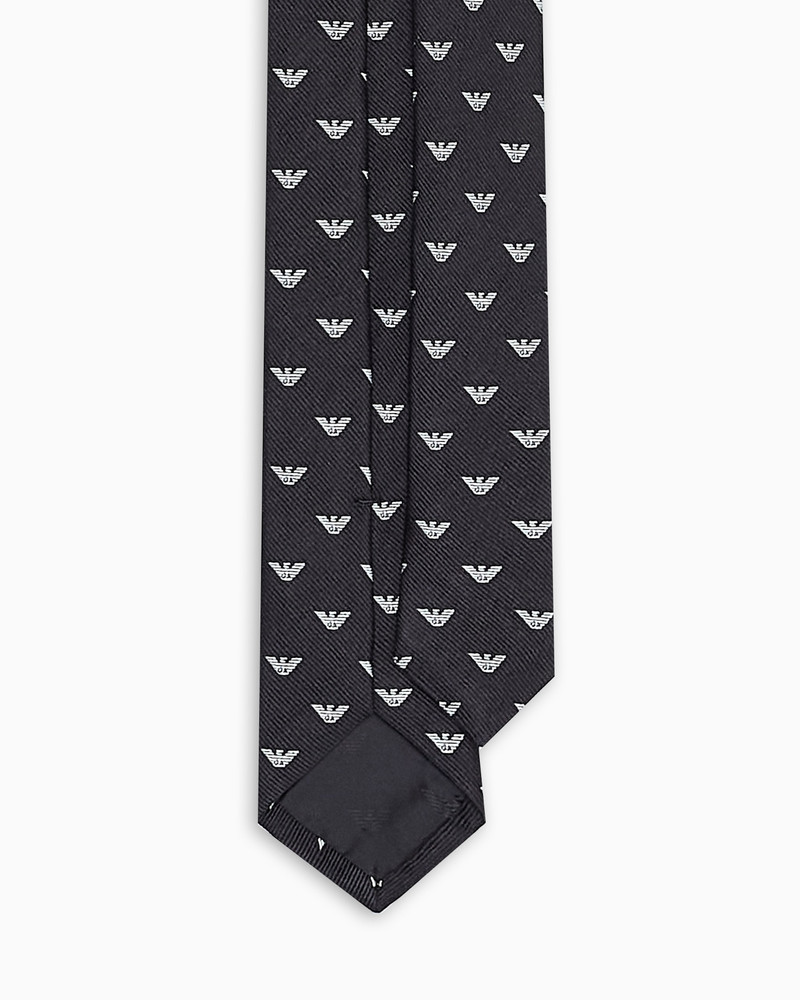 EMPORIO ARMANI PURE SILK TIE WITH ALL-OVER JACQUARD MICRO-EAGLE outlook