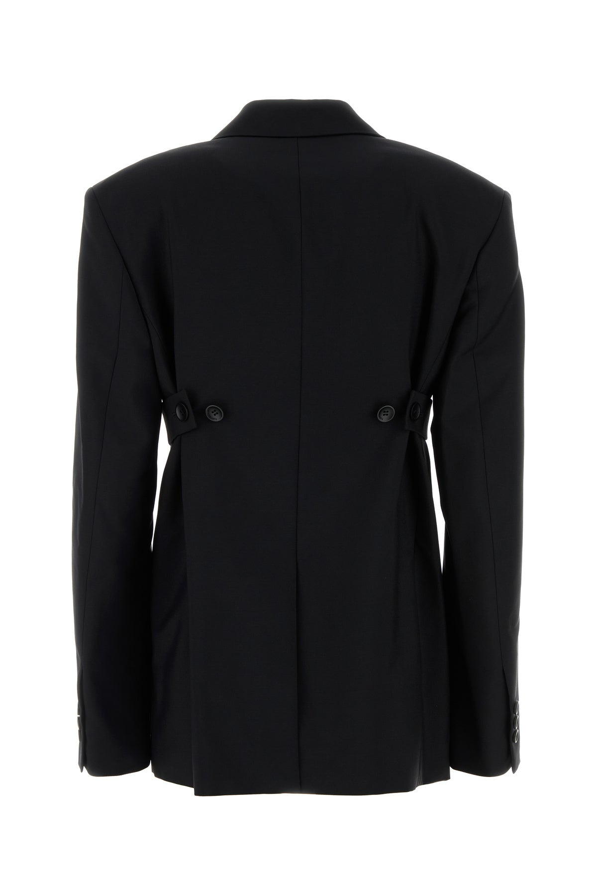 Black wool blend blazer - 2