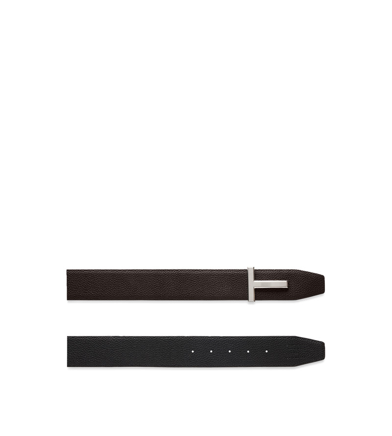 TOM FORD GRAIN LEATHER RIDGE BUCKLE T BELT outlook