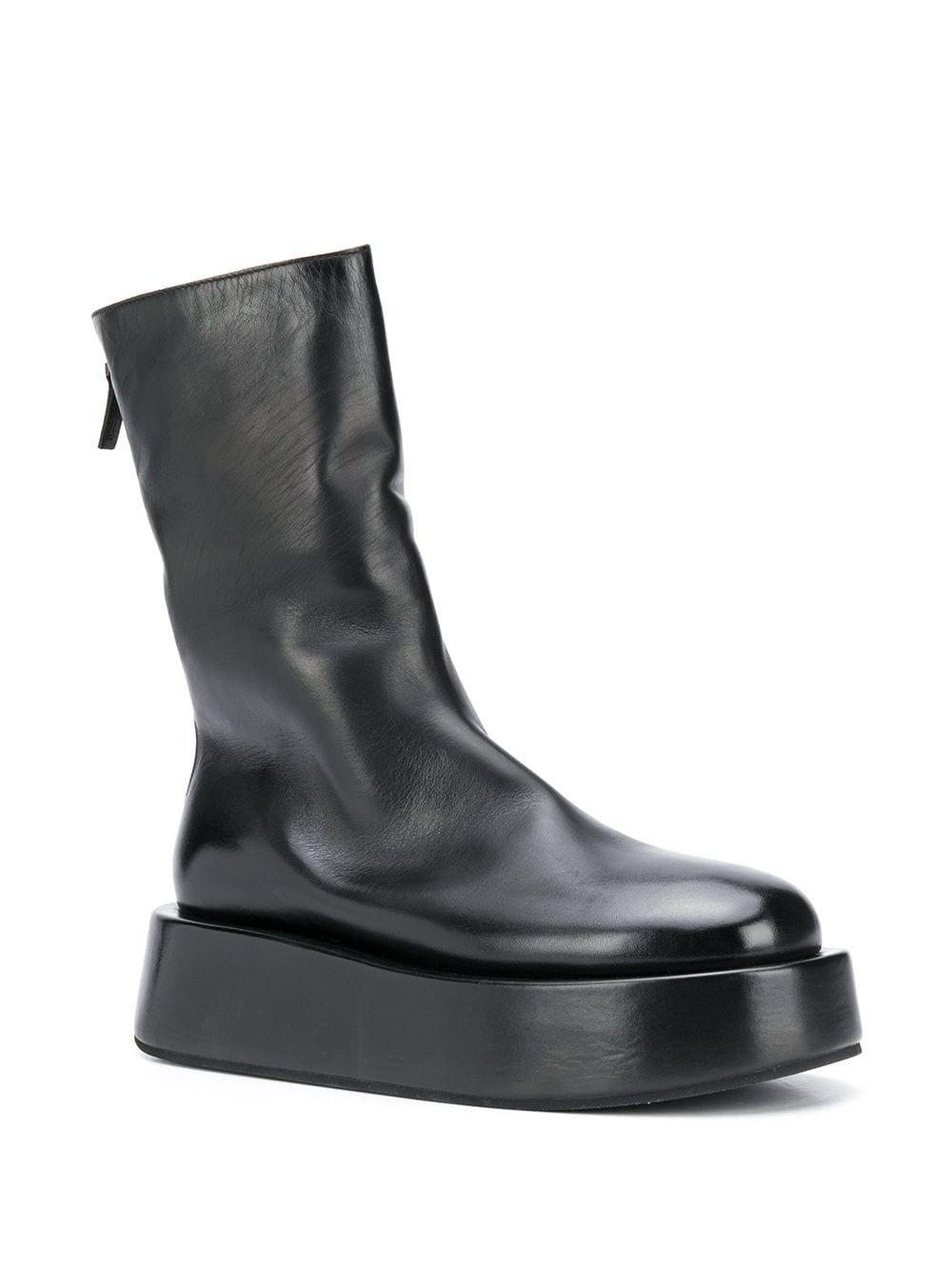 platform sole rear zip boots - 2