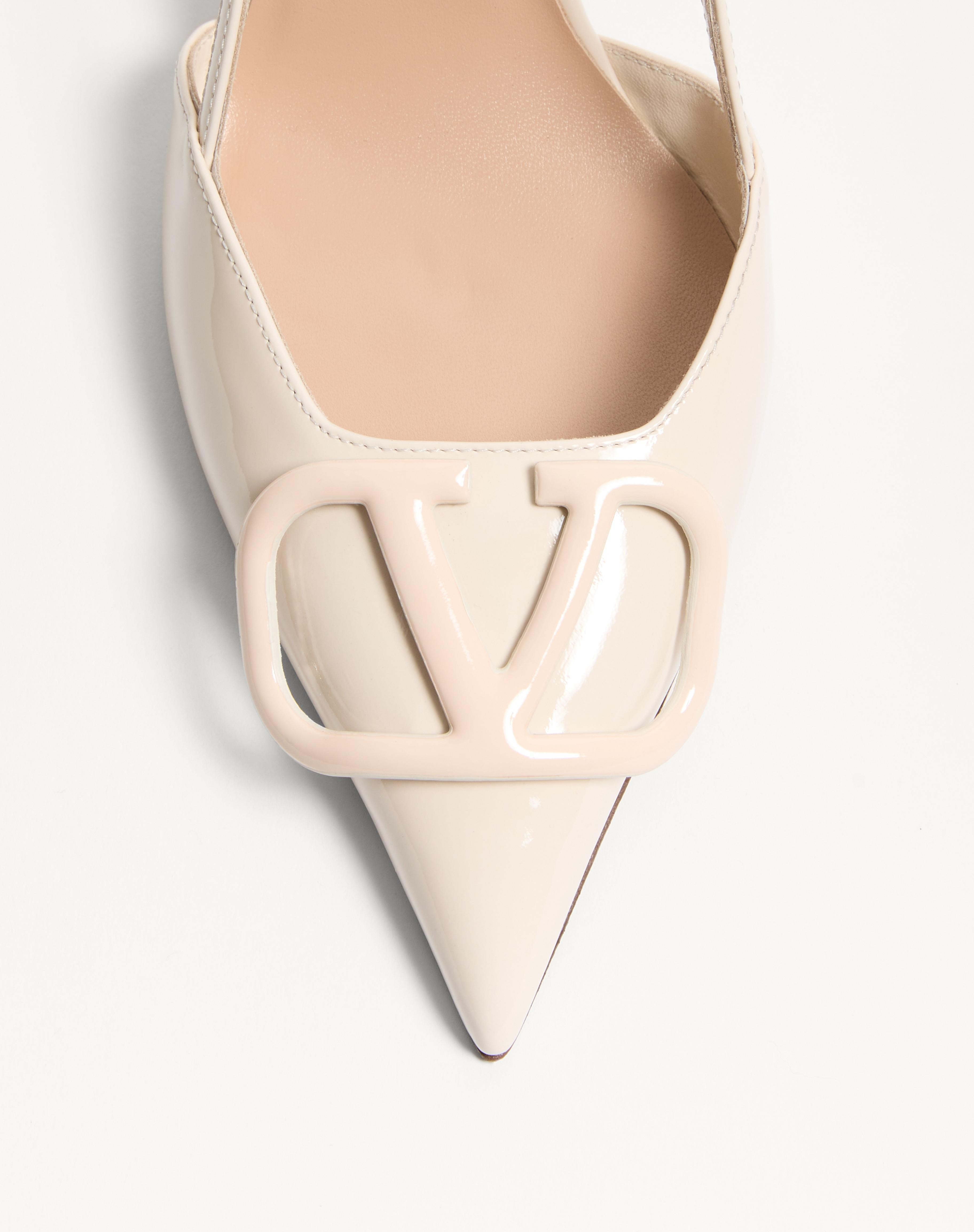VLOGO SIGNATURE PATENT LEATHER SLINGBACK PUMP 80MM / 3.15 IN. - 6