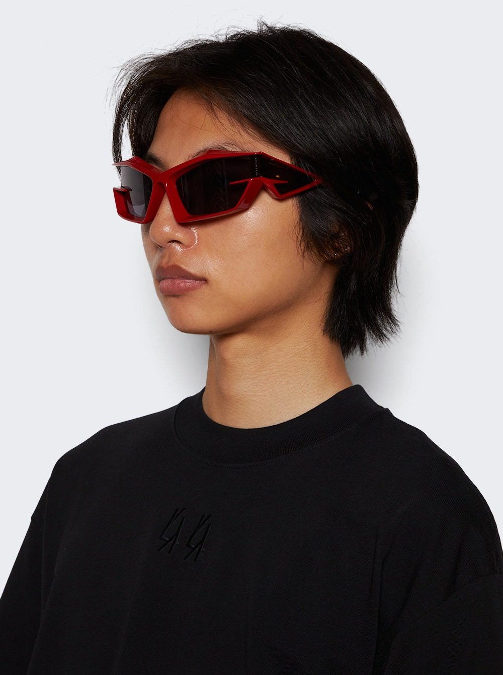 Giv Cut Injected Sunglasses Shiny Red - 3