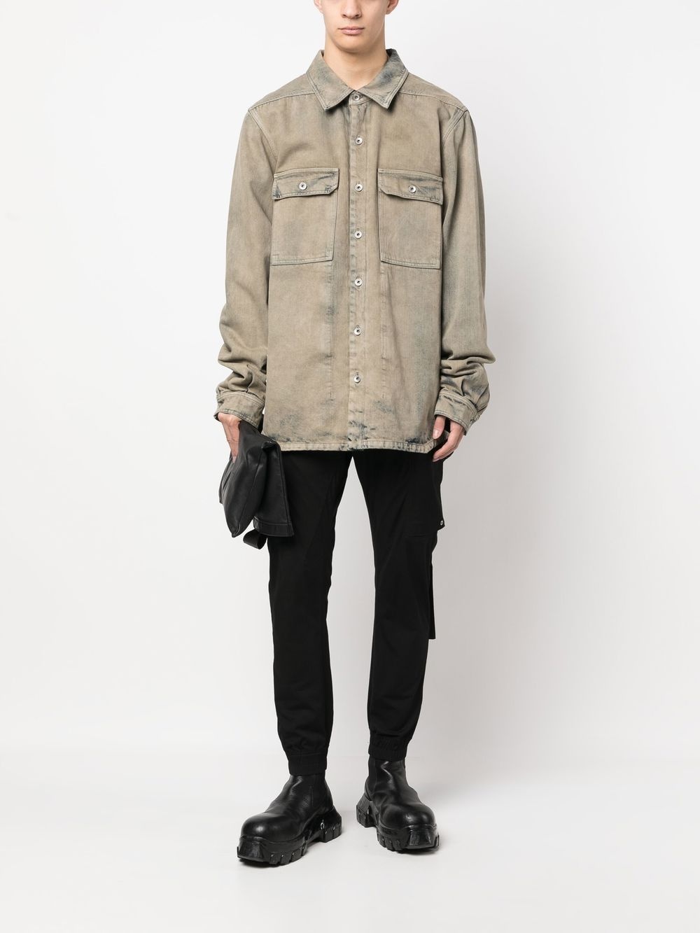 stonewashed denim shirt - 2