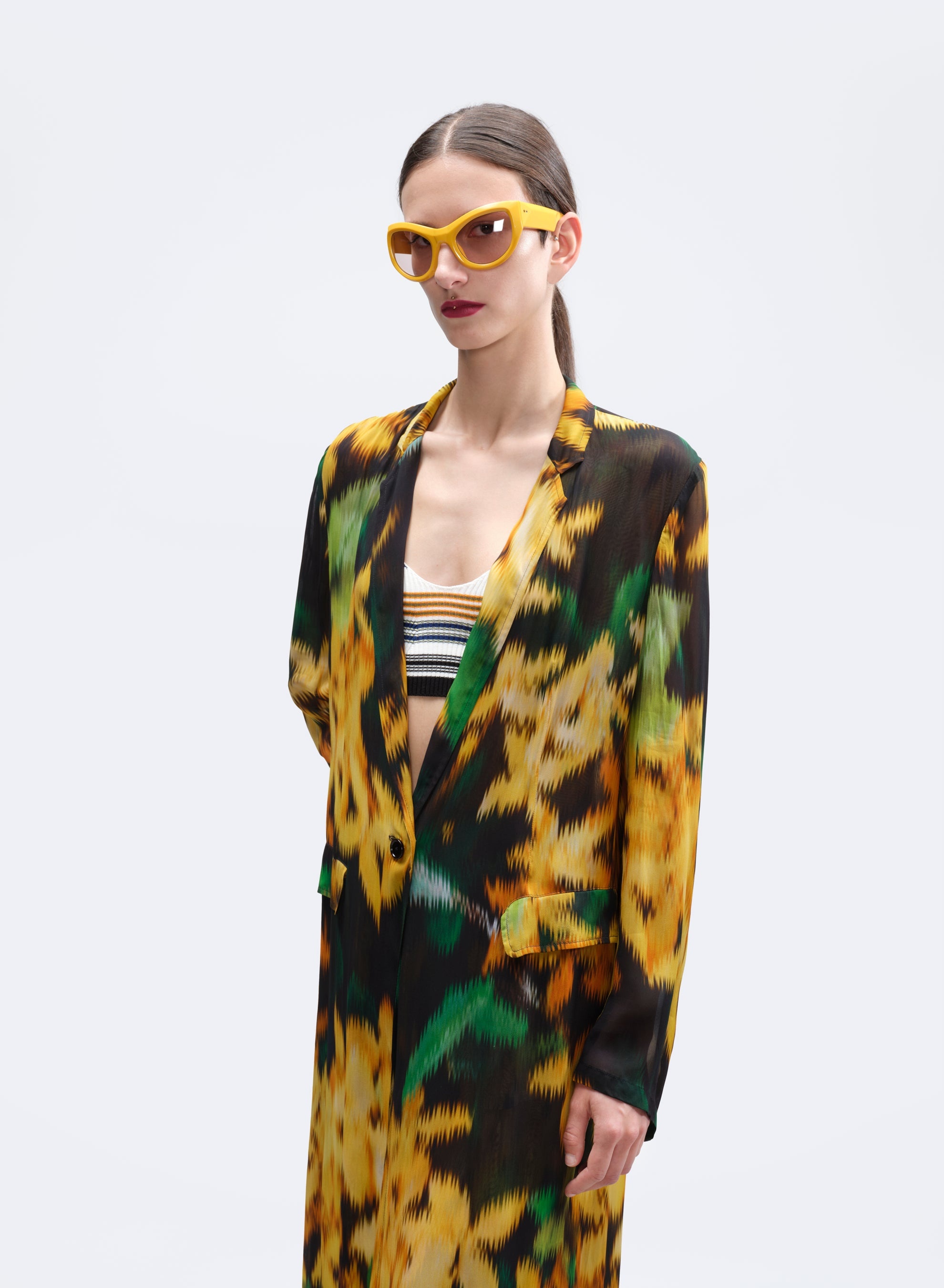 PRINTED LONG BLAZER - 7