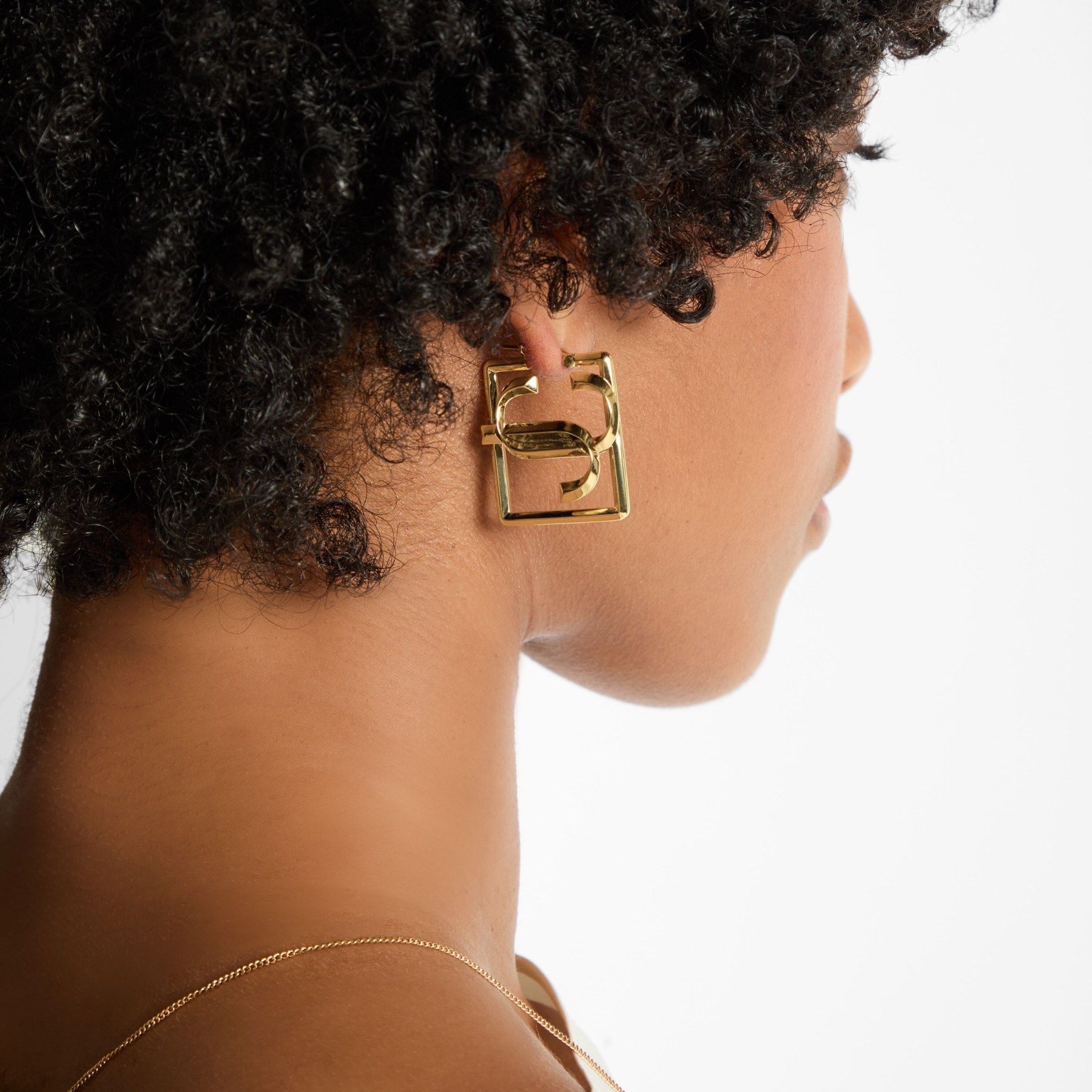 Square JC Hoop
Gold-Finish Hoop Earrings - 2
