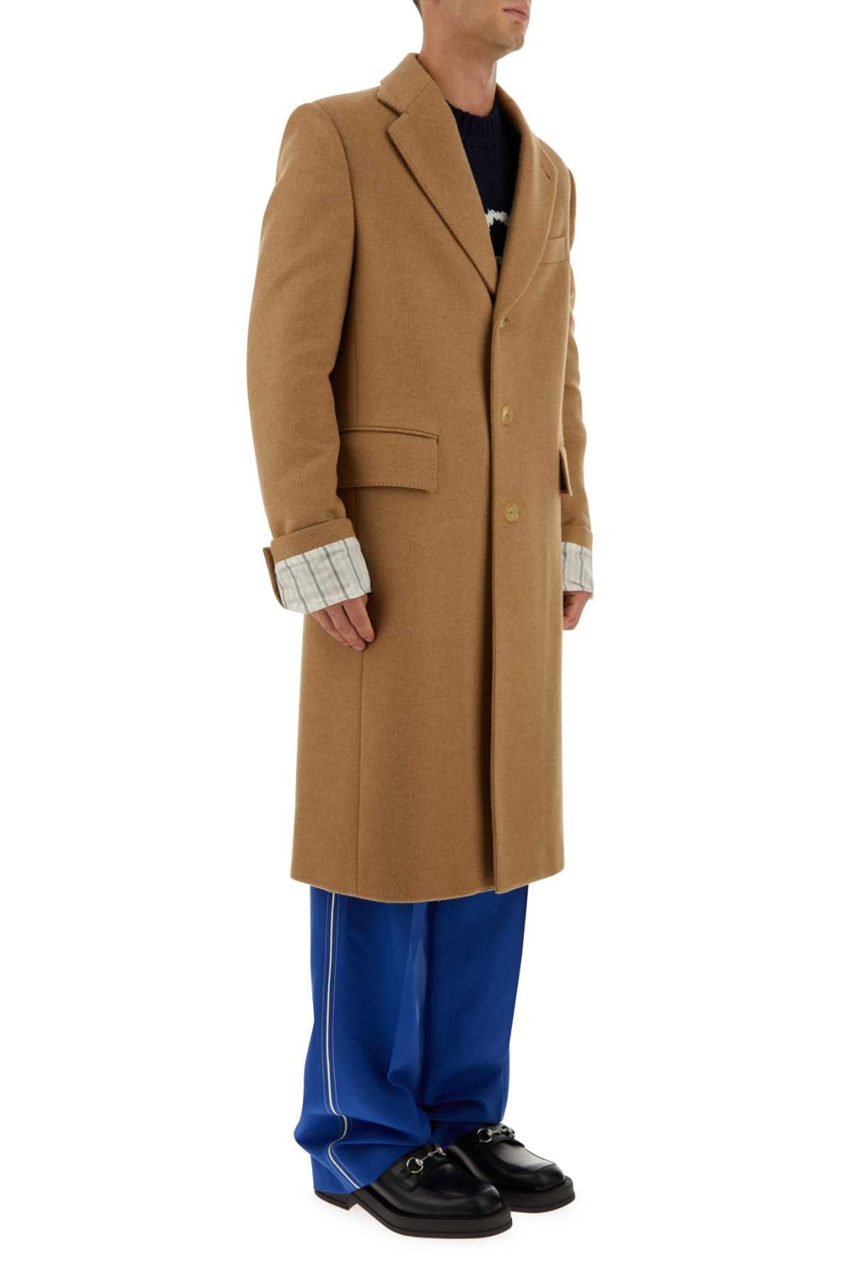 Gucci Men Camel Wool Coat - 3