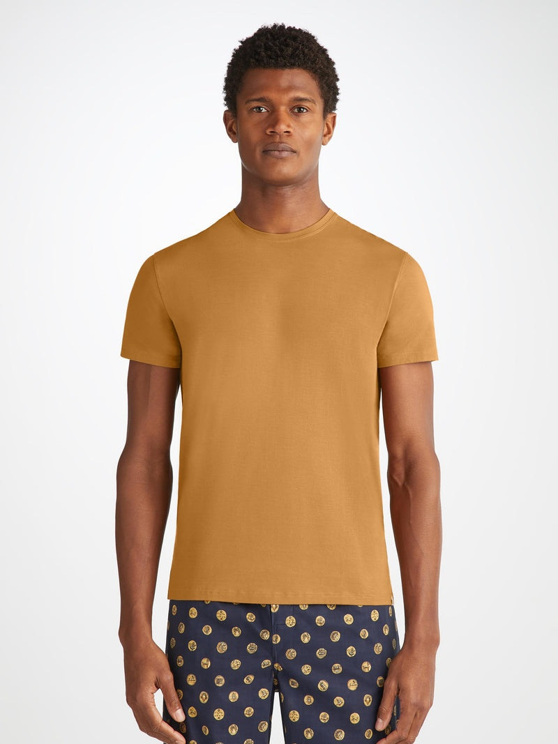 Derek Rose Men's T-Shirt Basel Micro Modal Stretch Gold outlook