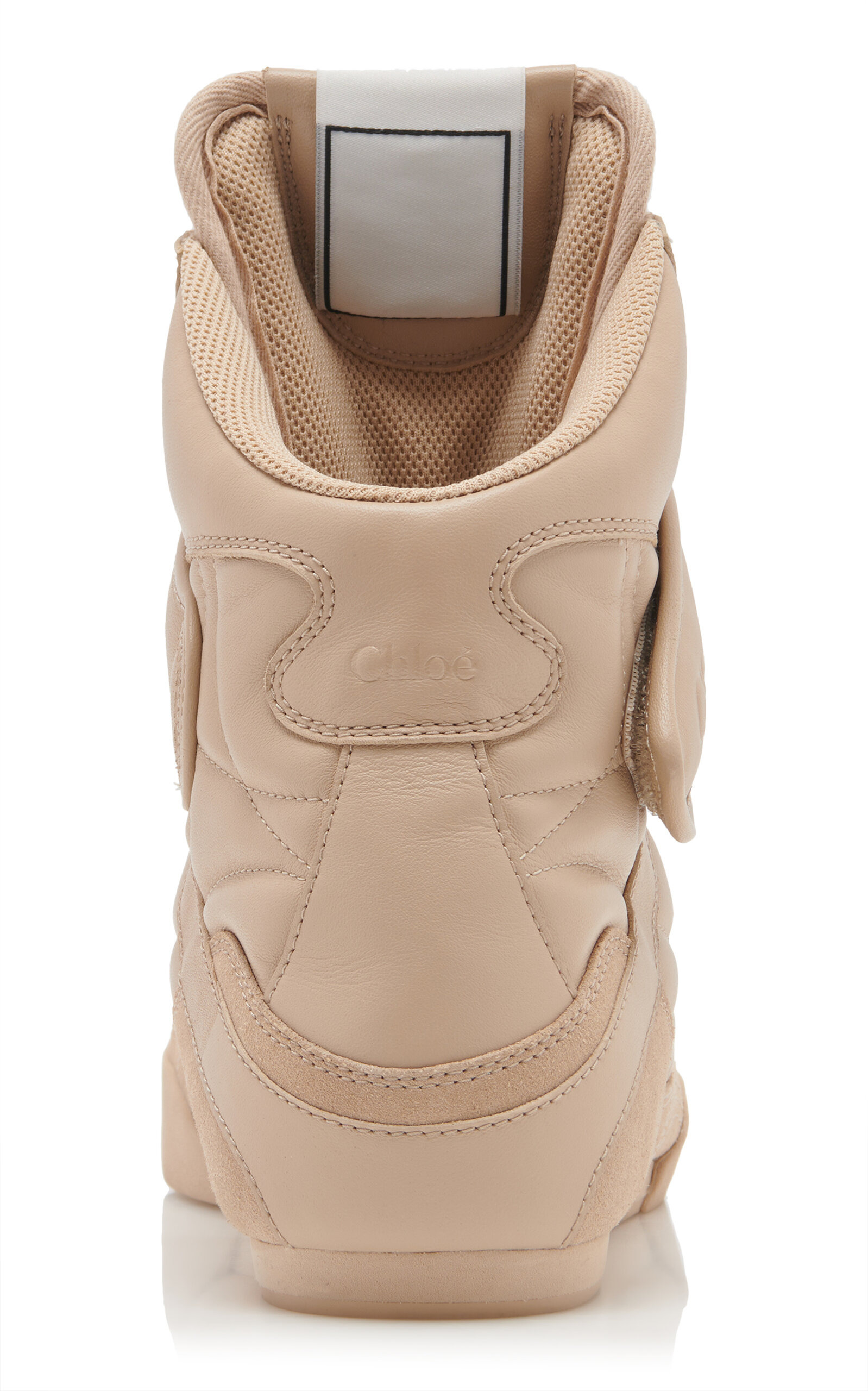 High-Top Leather Sneakers tan - 4