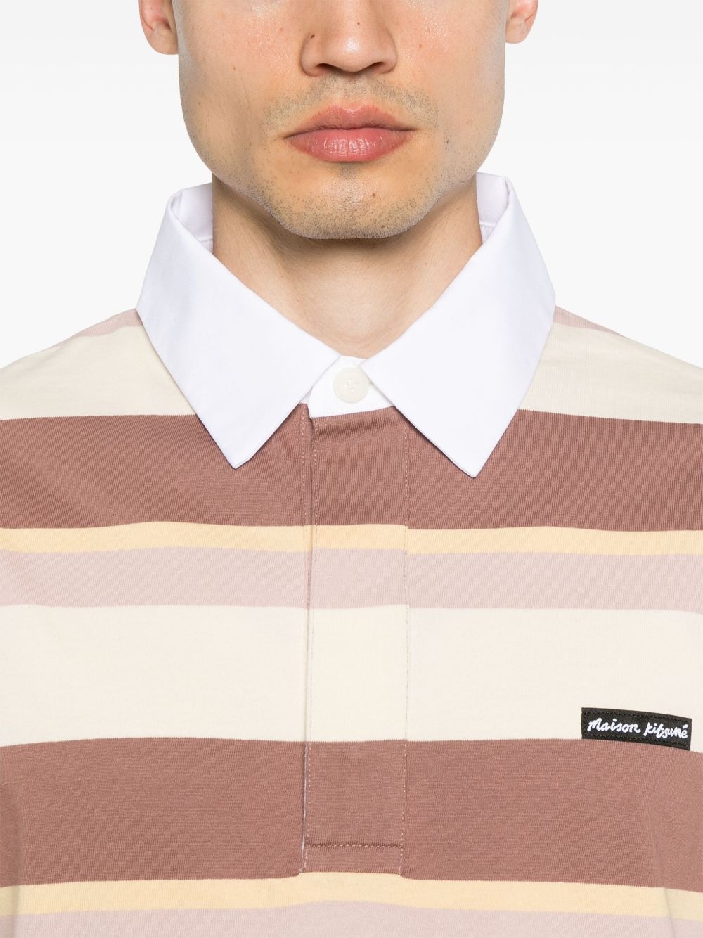 striped long-sleeve polo shirt - 4