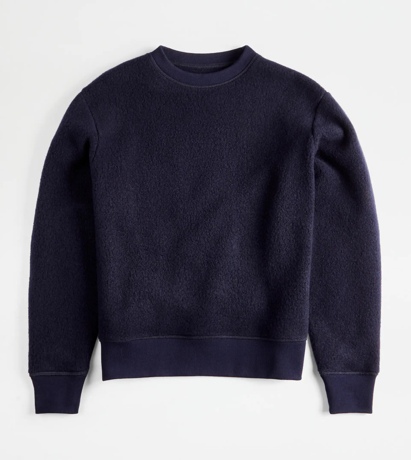 TOD'S CASHMERE BLEND SWEATSHIRT - BLUE 1