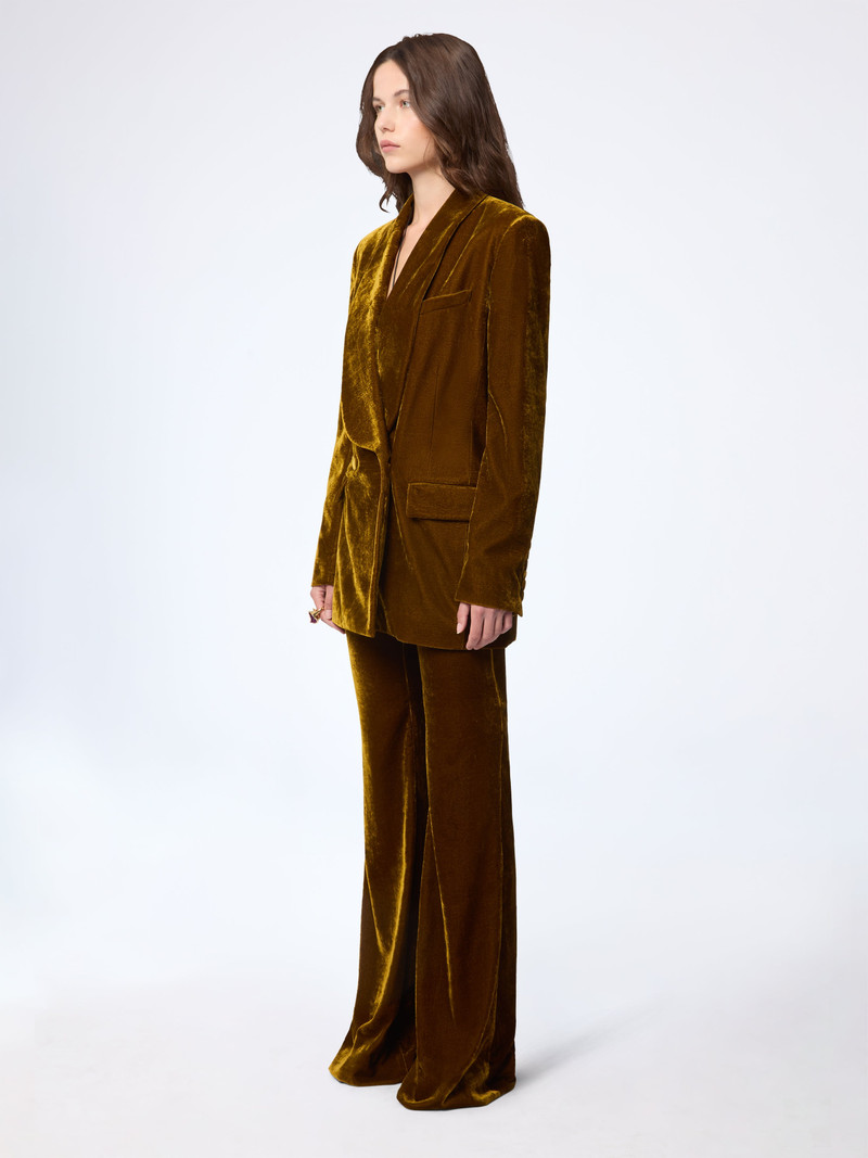 NINA RICCI Fluid Velvet Flared Pants outlook