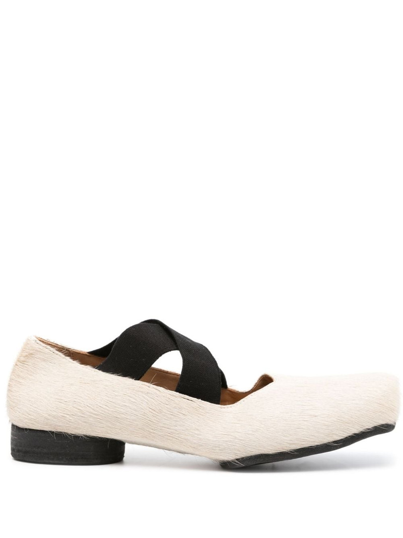 square-toe leather ballerina shoes 1