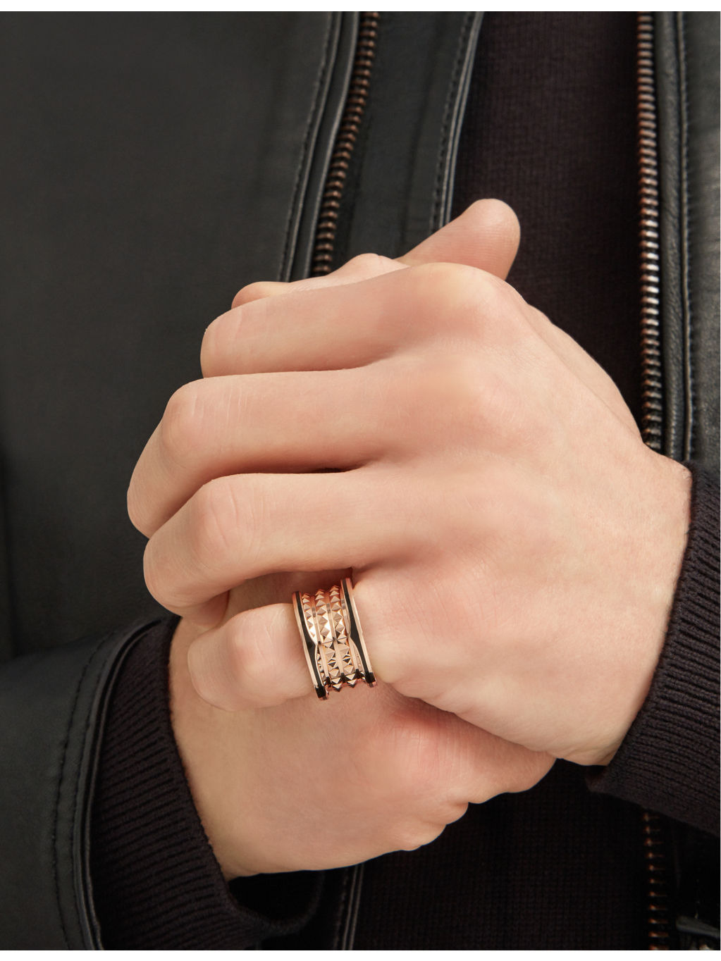 B.zero1 Rock 18ct rose-gold and ceramic ring - 2
