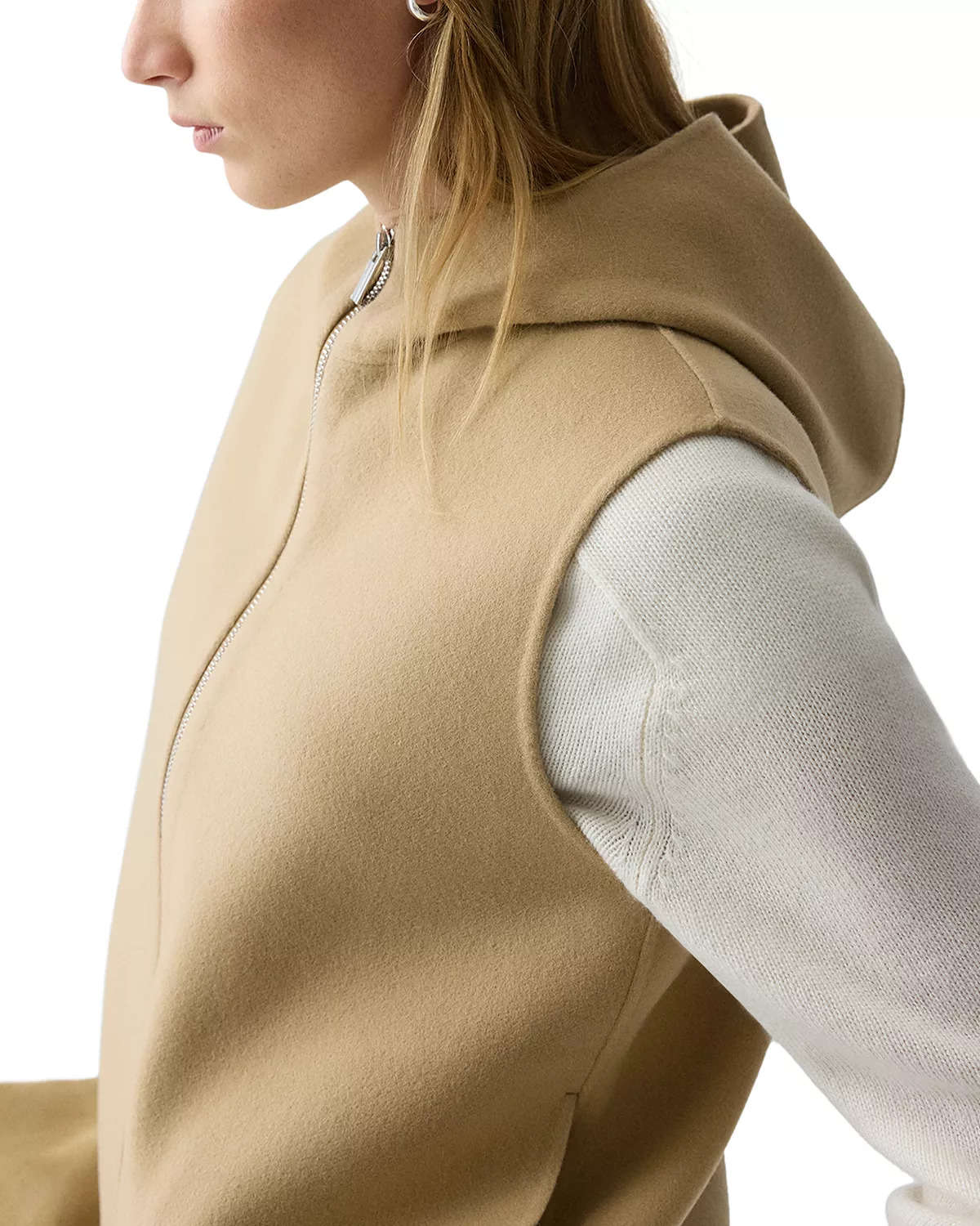 Hooded Wool & Cashmere Vest - 5