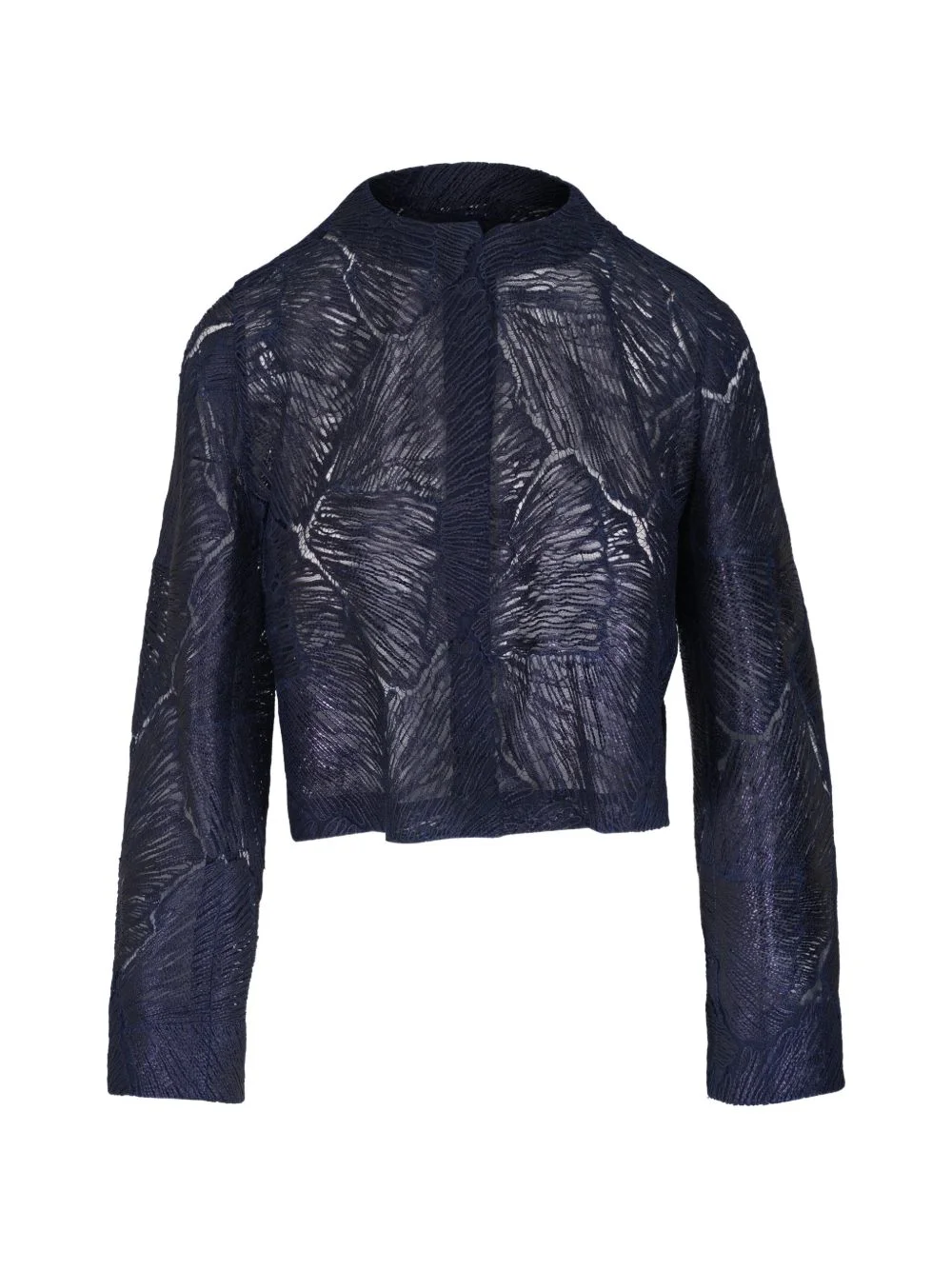 blue cropped jacket - 1
