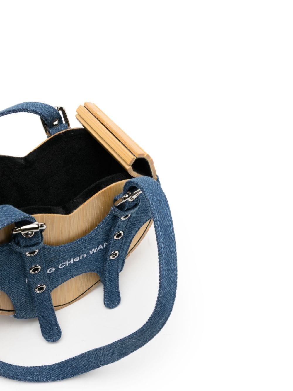 logo-embroidered heart bamboo bag - 5