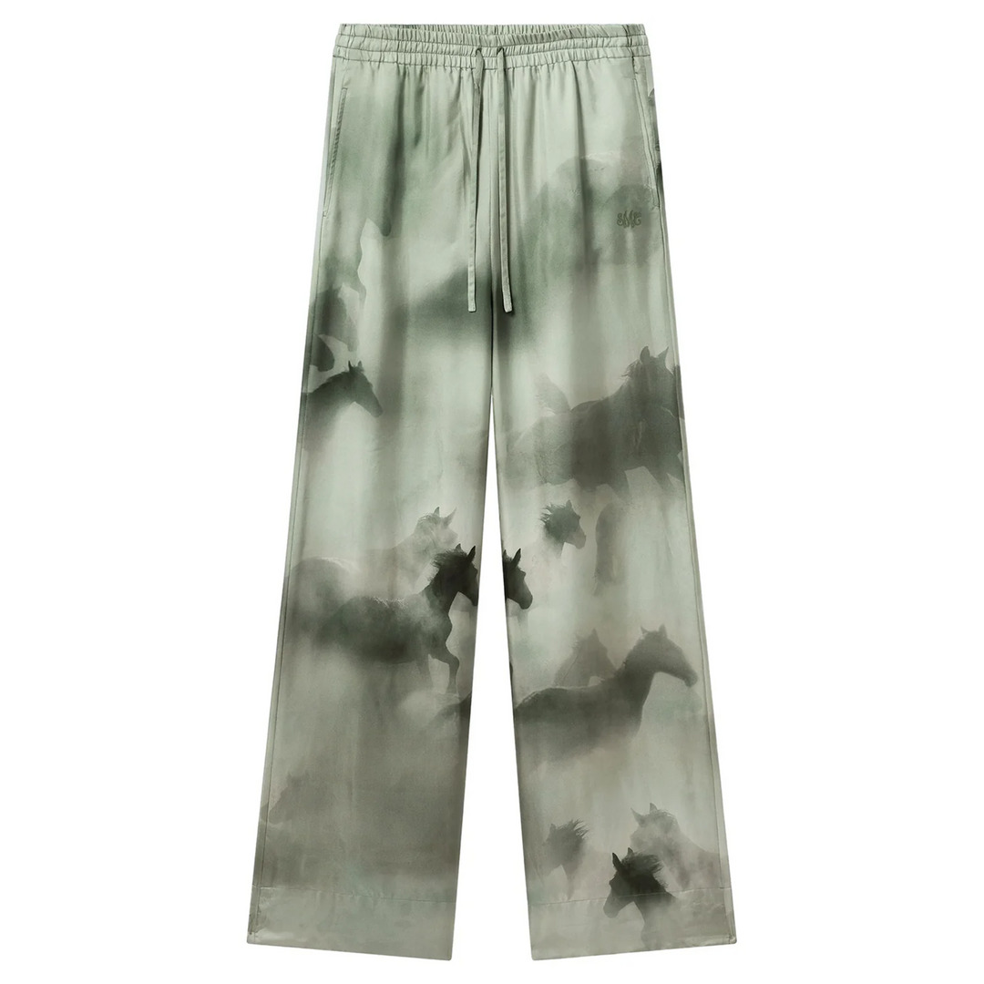 Faded Horses Print Pajama Trousers - 1