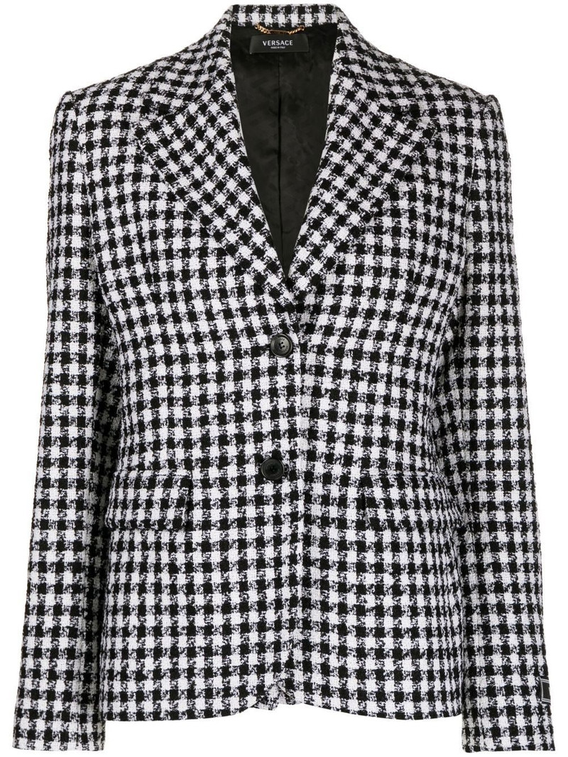 dogtooth single-breasted tweed blazer 1