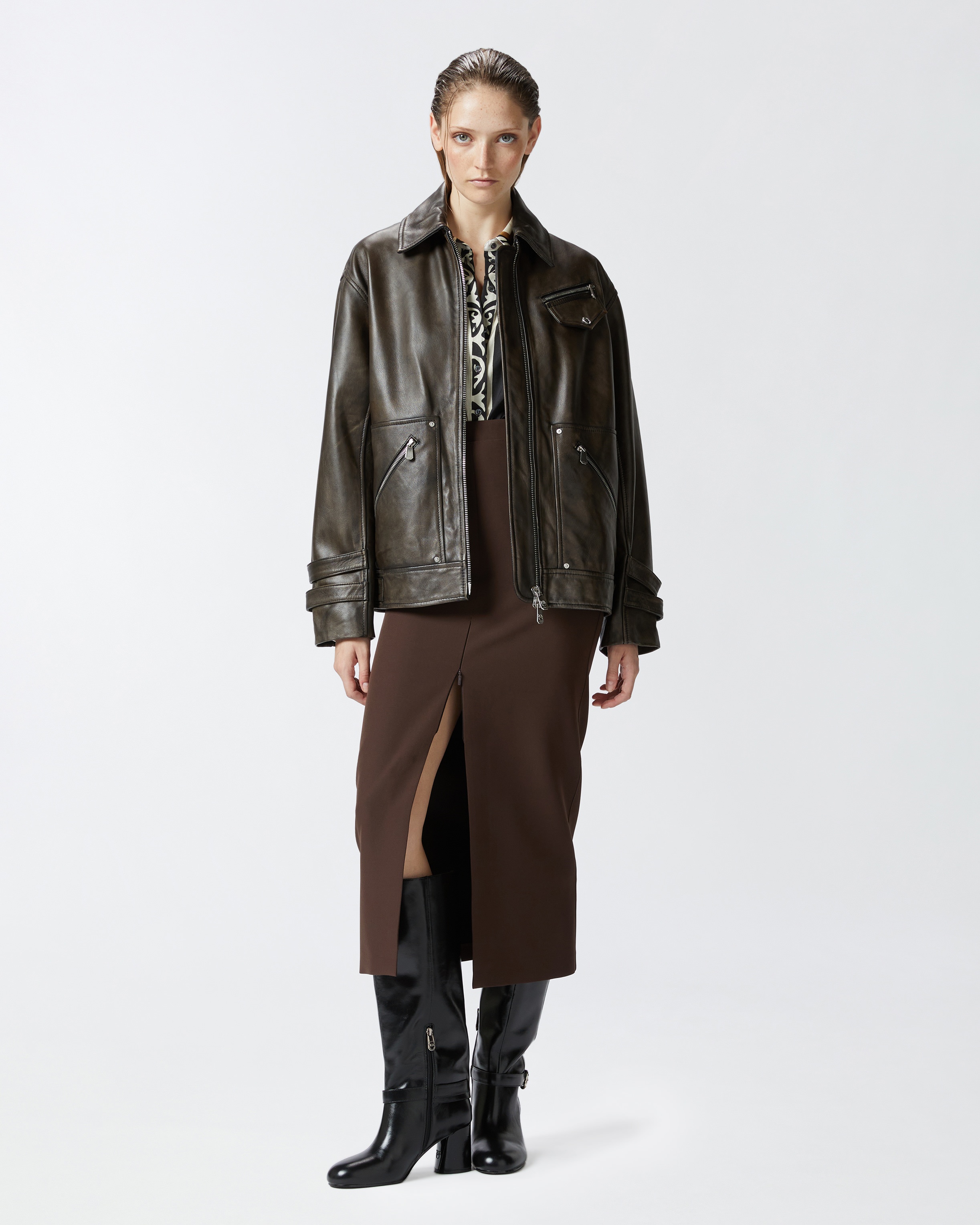 OLD-EFFECT LEATHER JACKET - 3