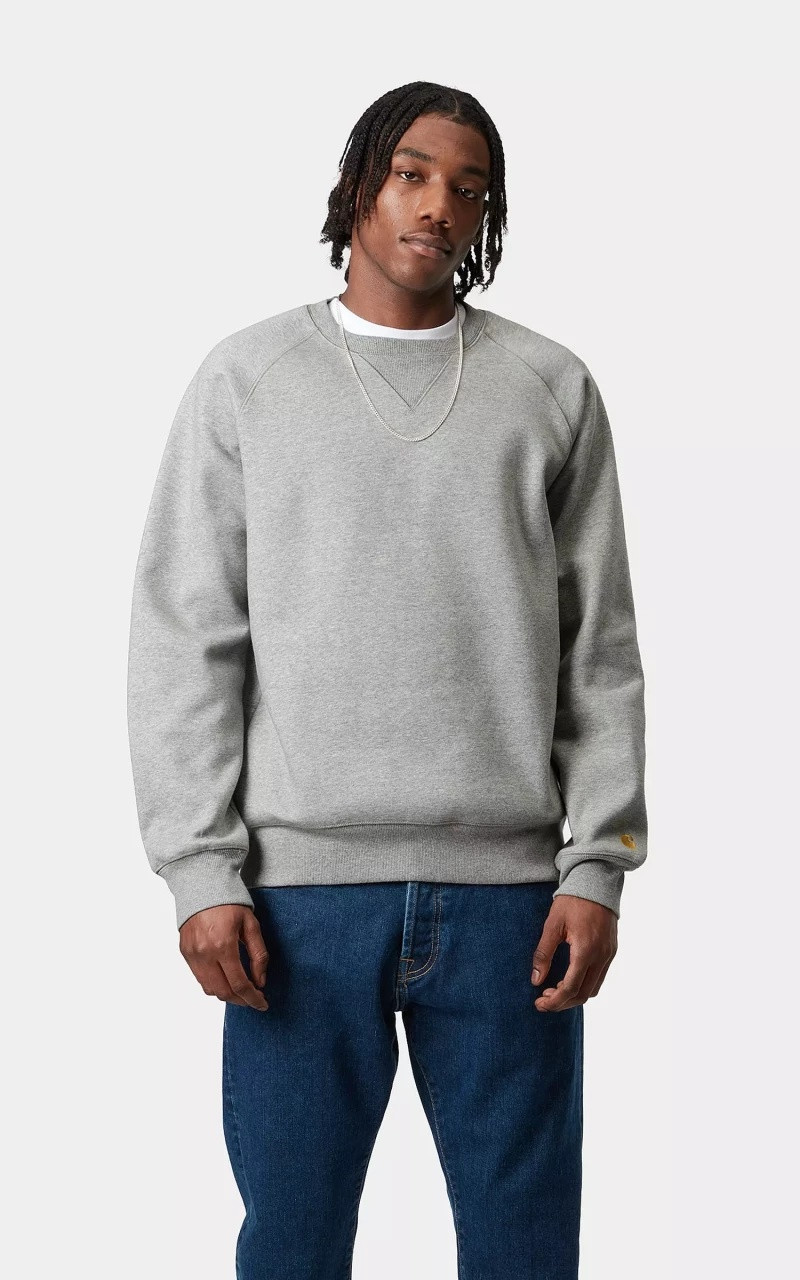 Carhartt CHASE SWEATSHIRT GREY HEATHER/GOLD outlook