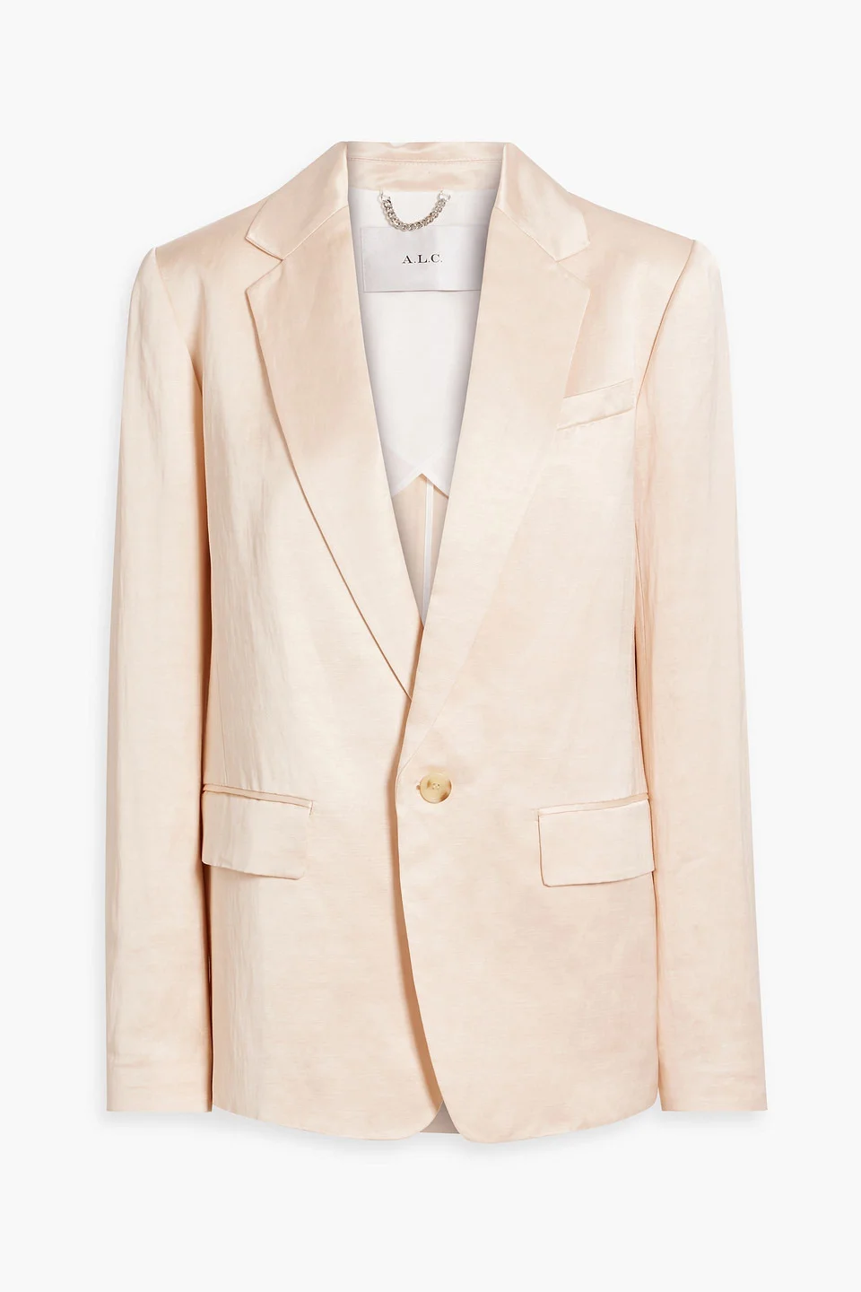 Linen-blend shantung blazer - 1