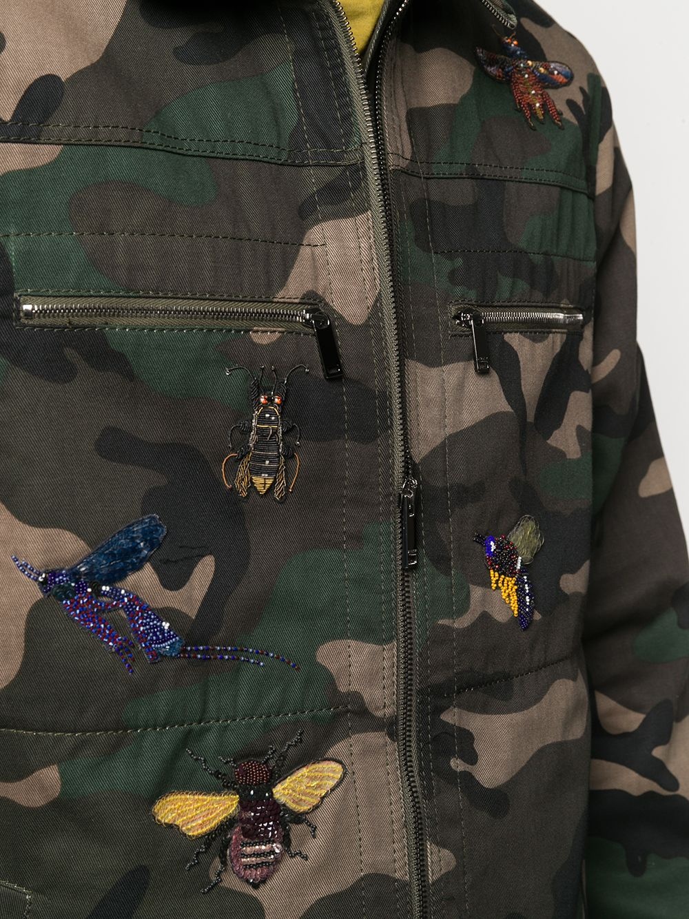 camouflage-print embroidered jacket - 5