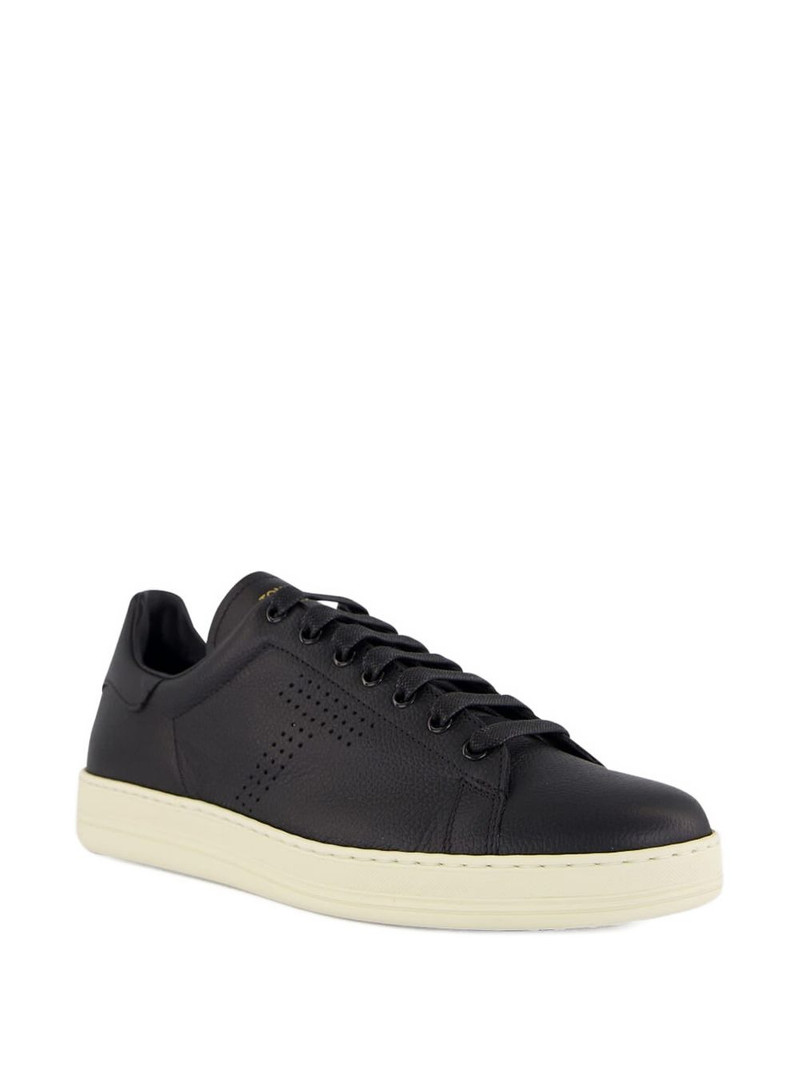 TOM FORD perforated lace-up leather sneakers outlook