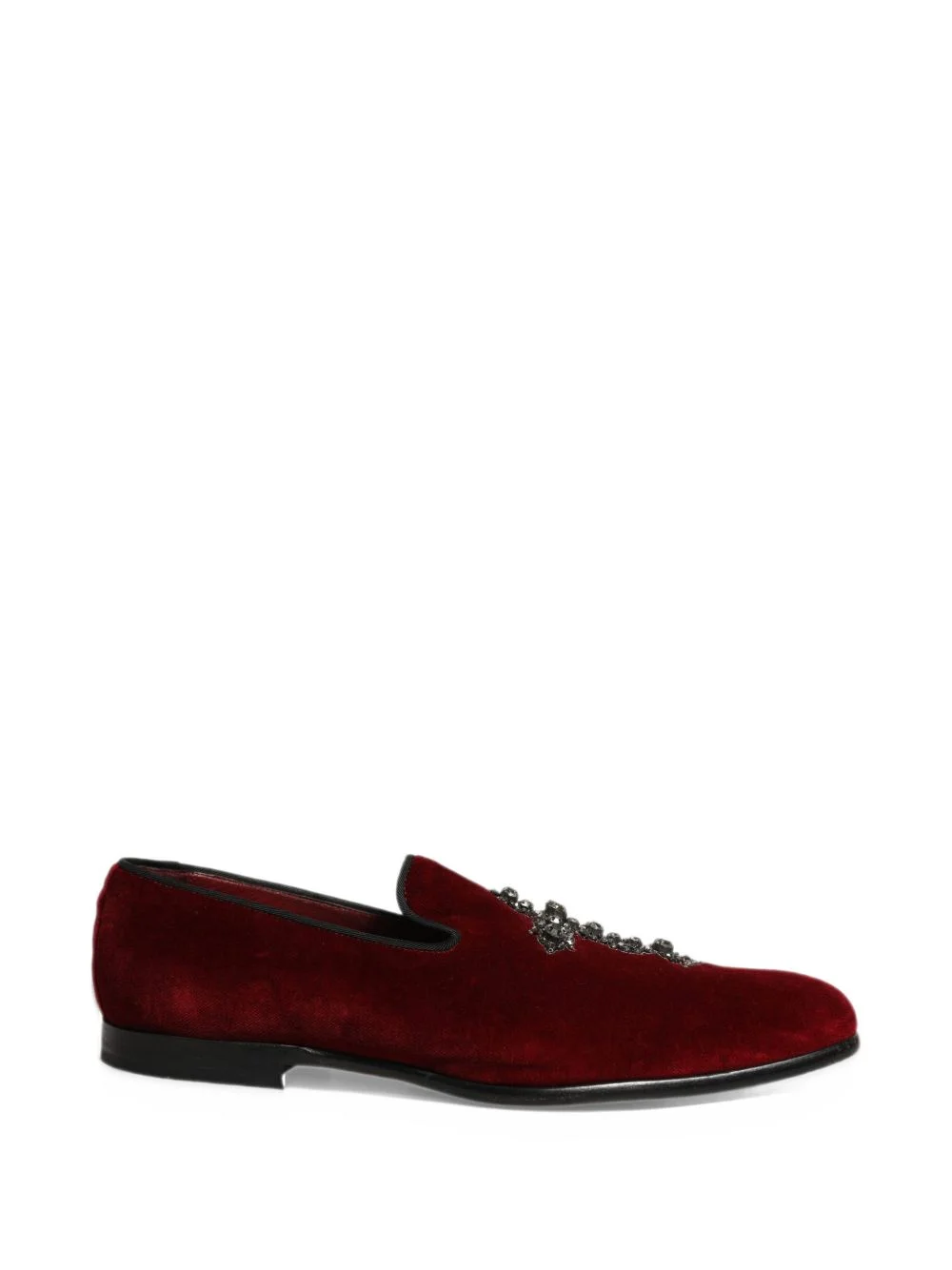 crystal-embellished suede loafers - 1