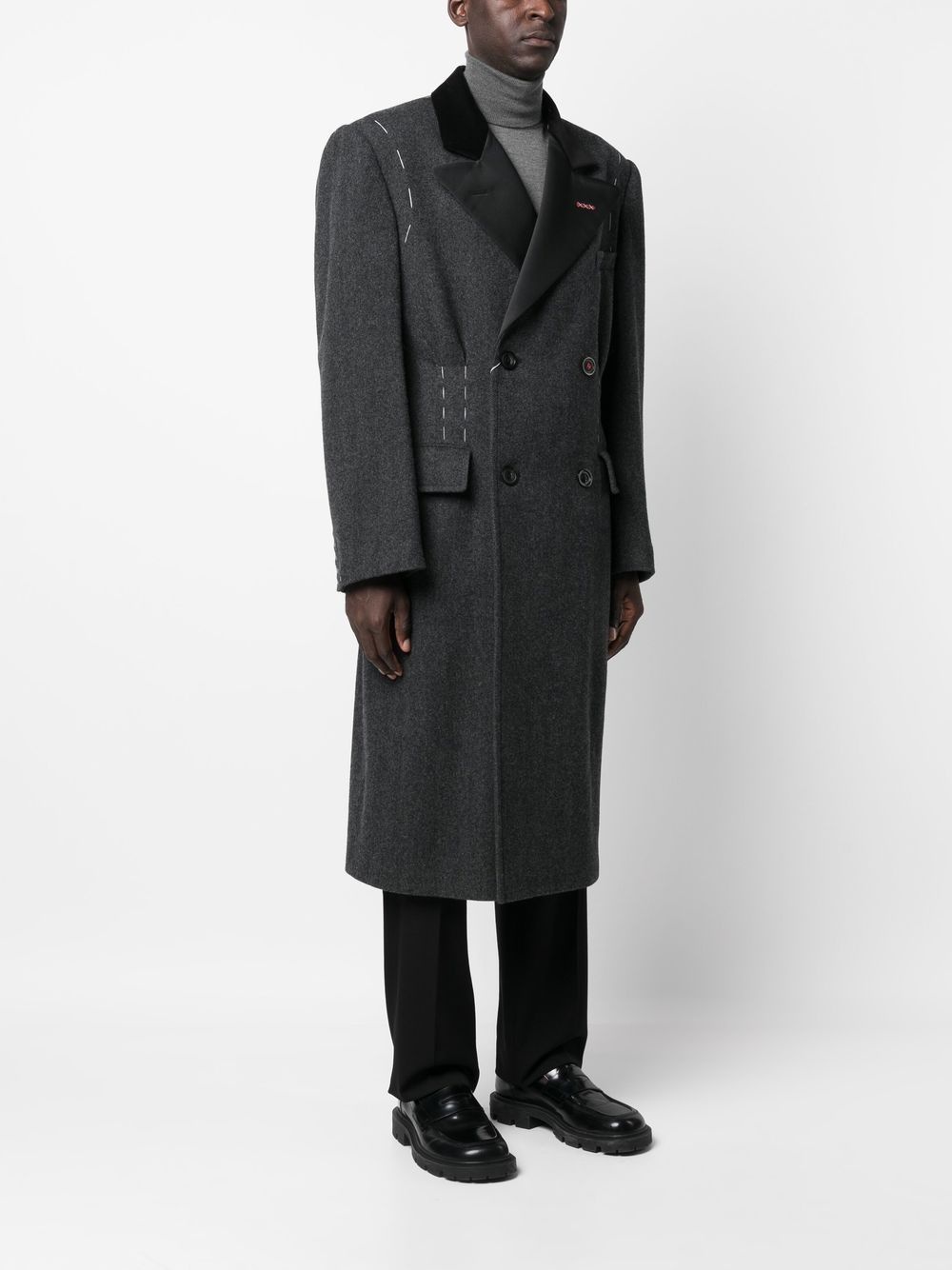 double-breasted wool coat - 4