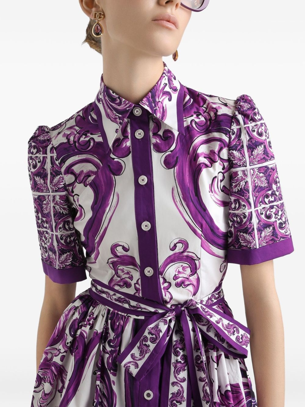 Majolica-print midi dress - 4