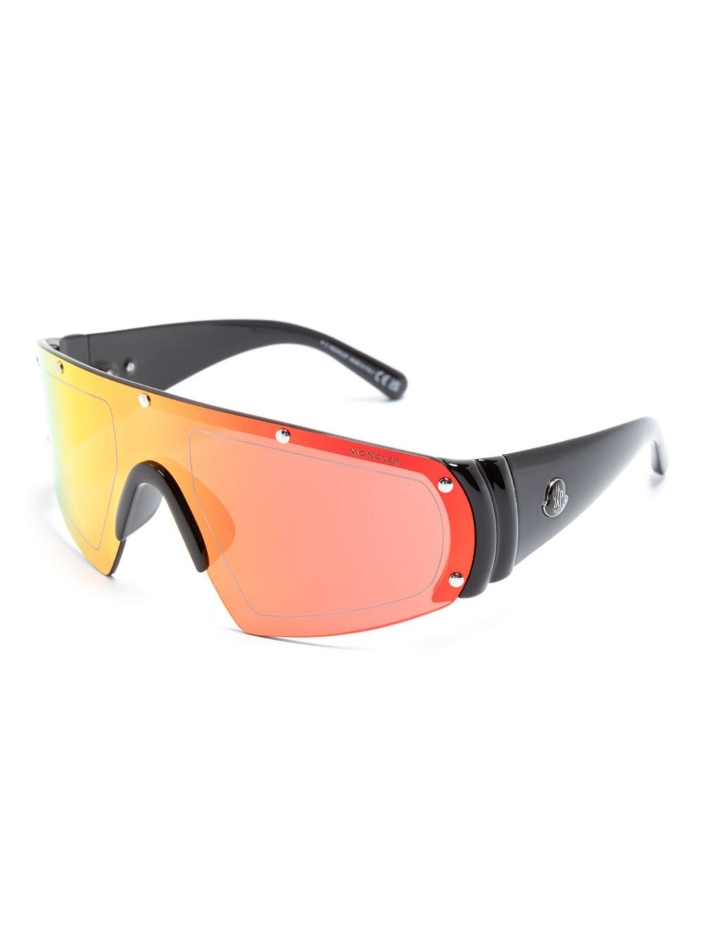shield-frame mirrored sunglasses - 2