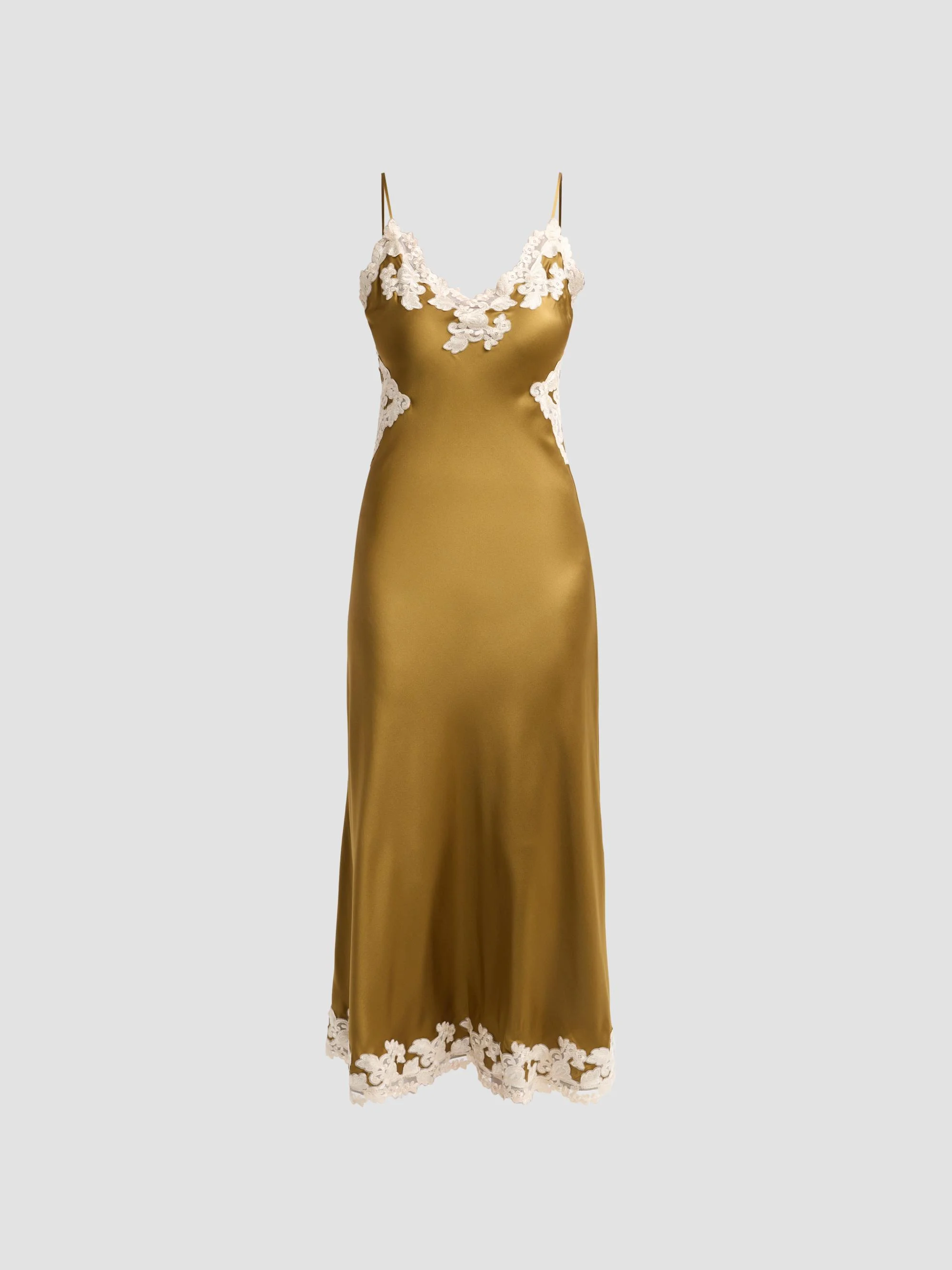 Women's Lalita Stretch-Silk A-Line Midi Dress - Ochre - 1