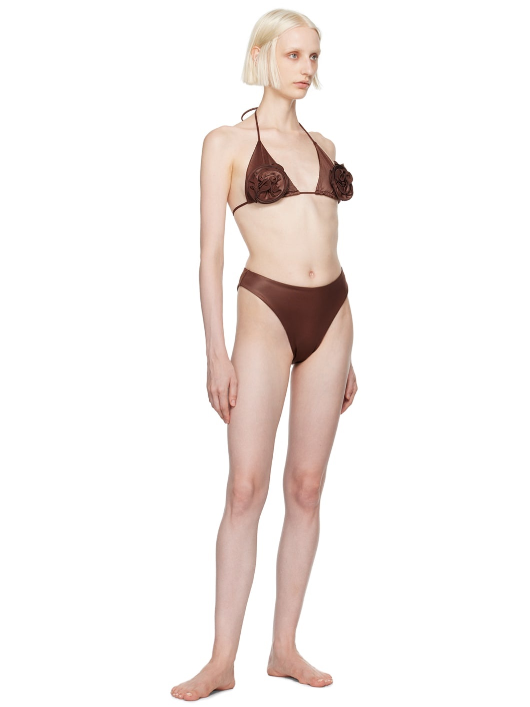 Brown High Leg Bikini Bottom - 4