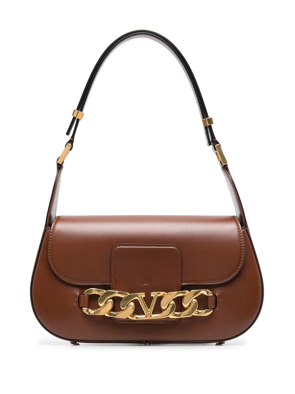 VLogo leather shoulder bag - 1