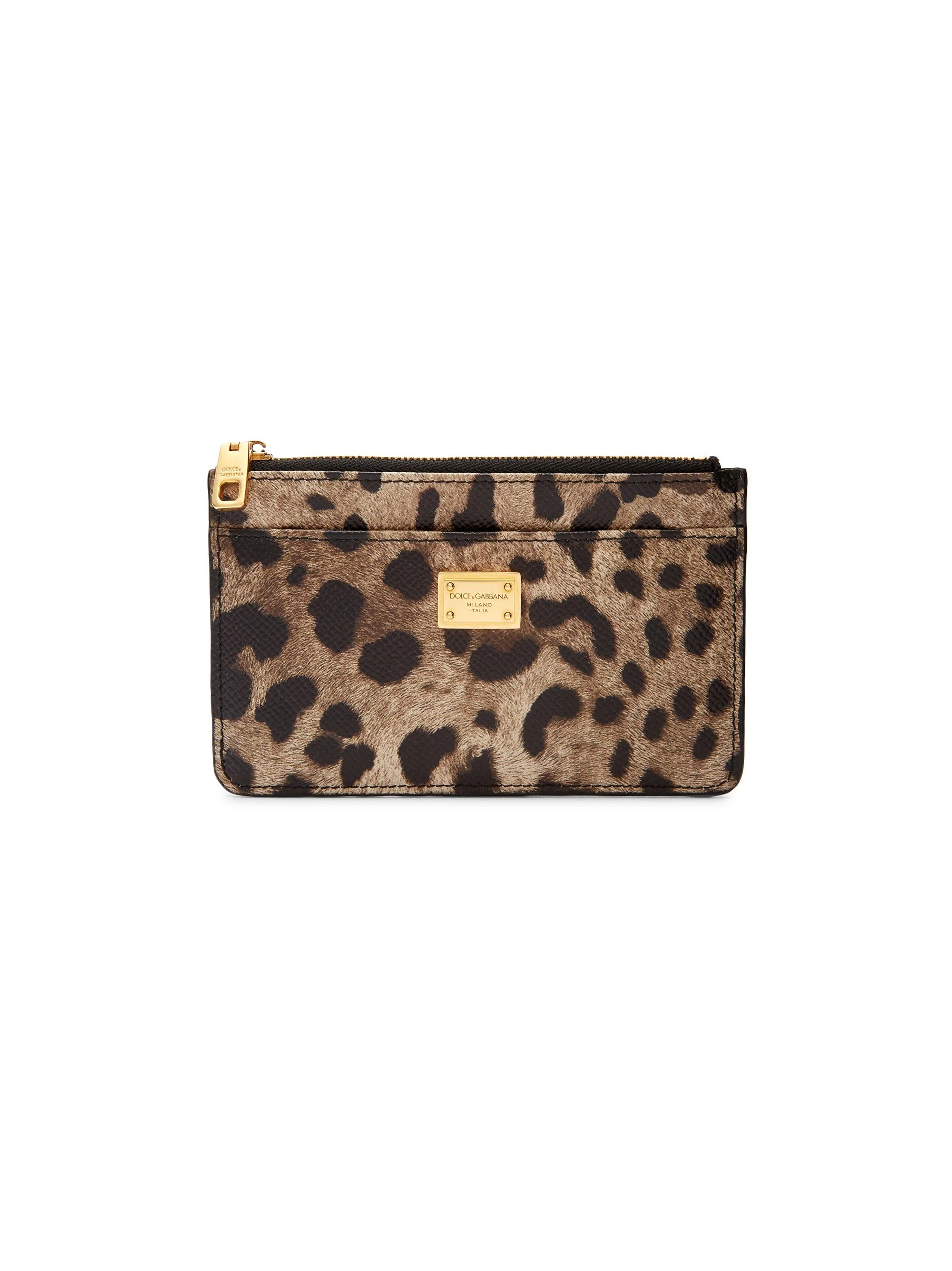 Women's Logo Leopard-Print Leather Card Case - Leo New - 1