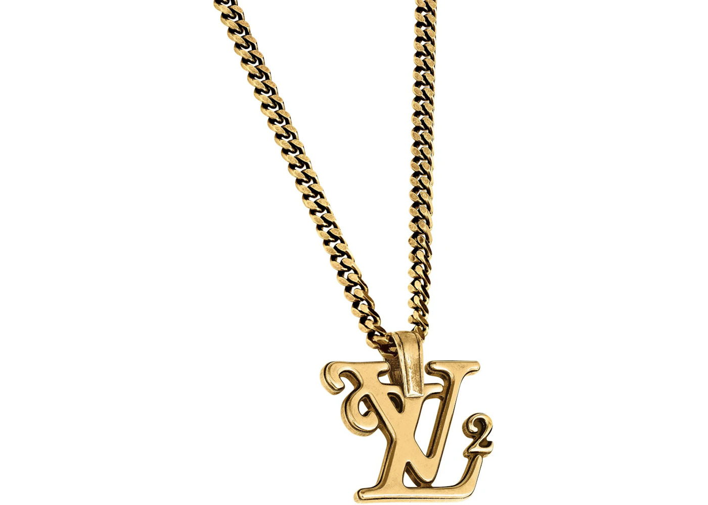 Louis Vuitton x Nigo Squared Necklace Gold - 3