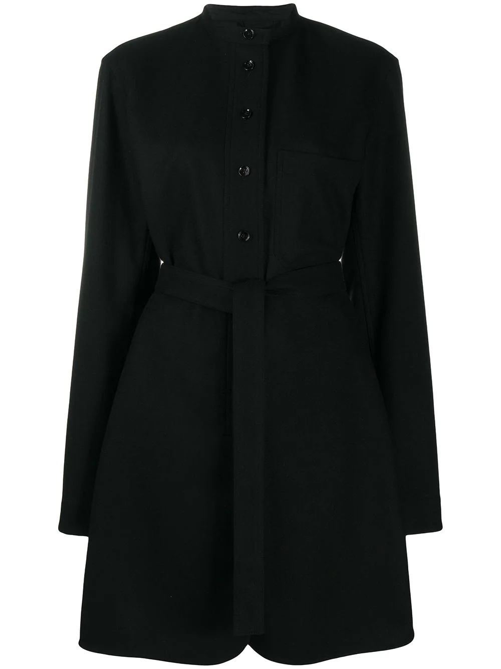 belted wool mix coat - 1