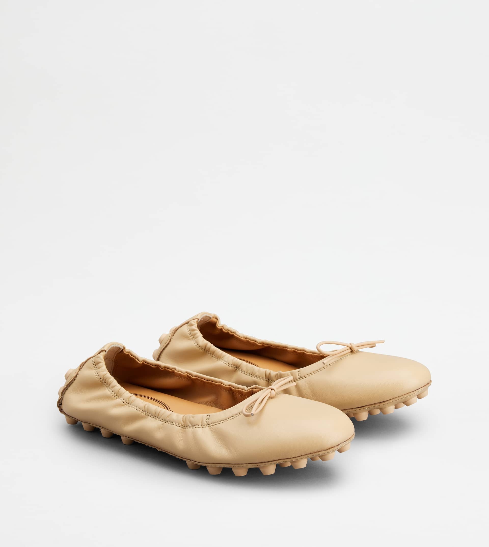 BUBBLE BALLERINAS IN LEATHER - BEIGE - 3