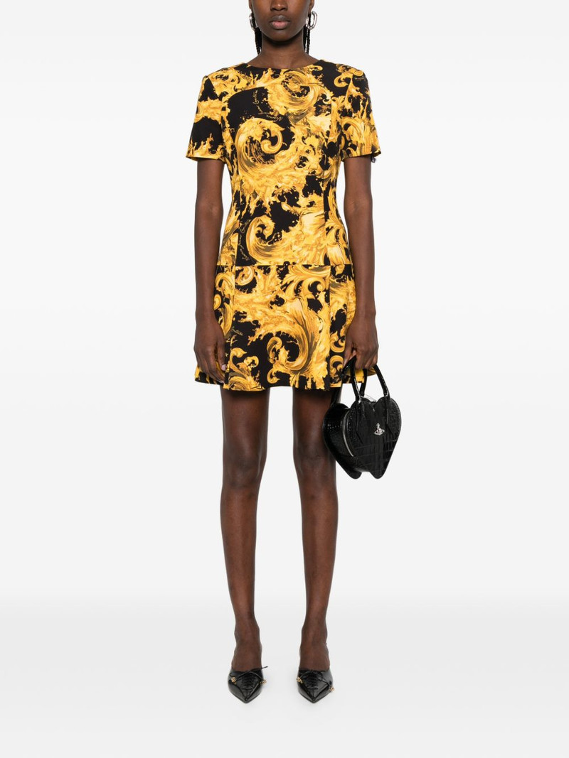 VERSACE JEANS COUTURE baroque print mini dress outlook