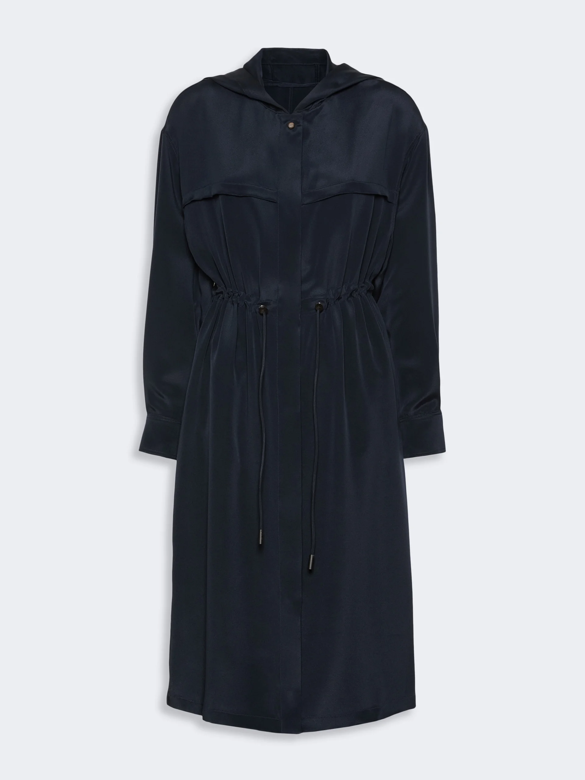 OVATTE Silk crepe de chine overcoat - ULTRAMARINE - 1