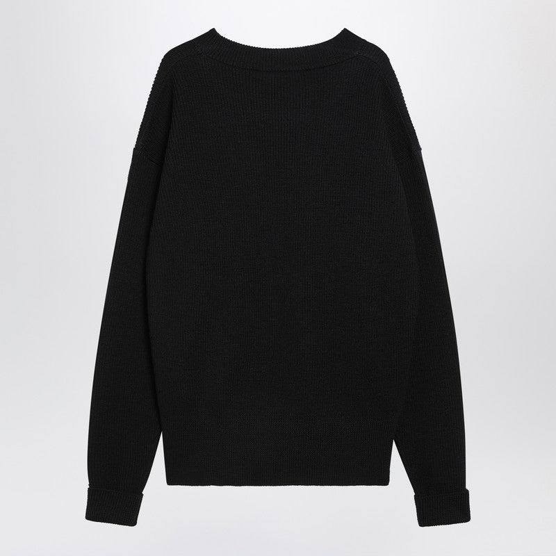 Lemaire Black Ribbed Wool Sweater Men - 2
