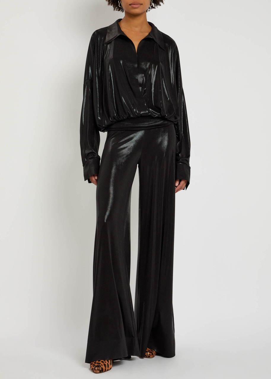 Norma Kamali Elephant Pearlescent Stretch-jersey Trousers - 4