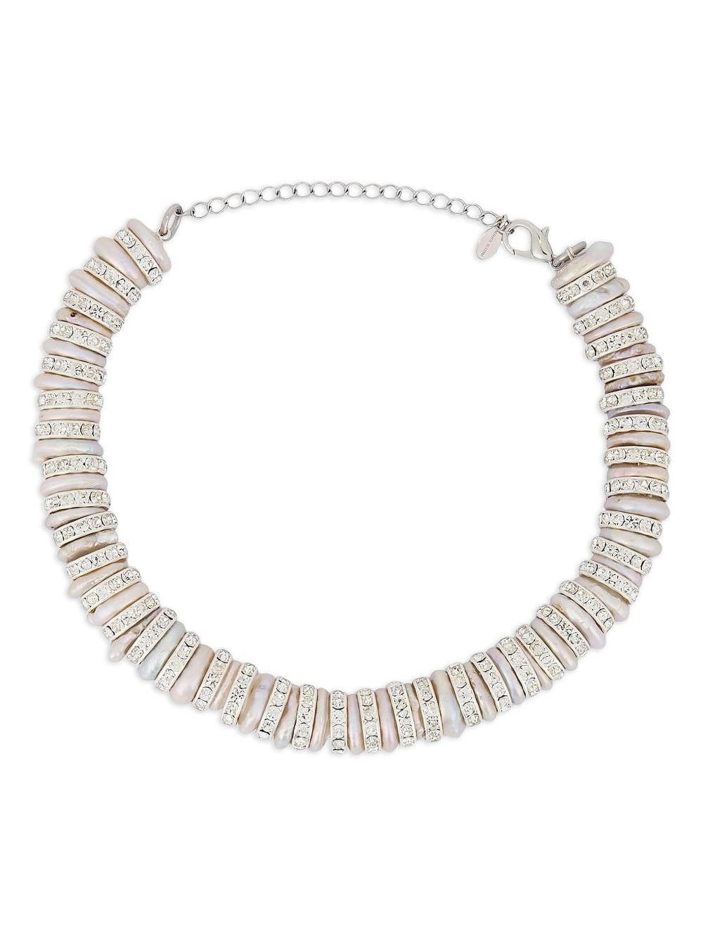 pearl-crystal embellished necklace - 1