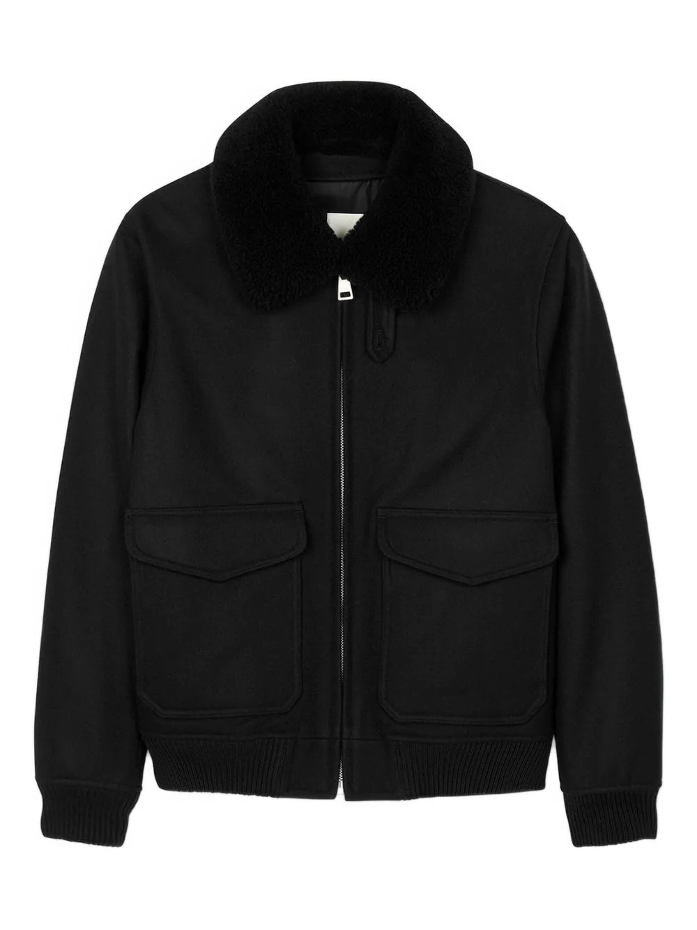 shearling-collar jacket - 1
