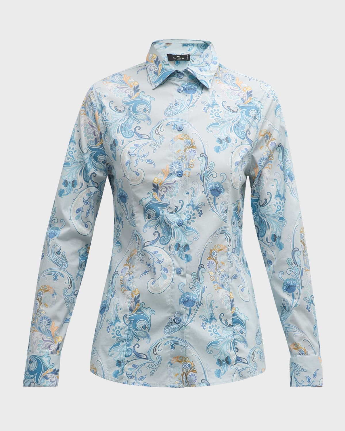 Etch Paisley Long-Sleeve Cotton Shirt - 1