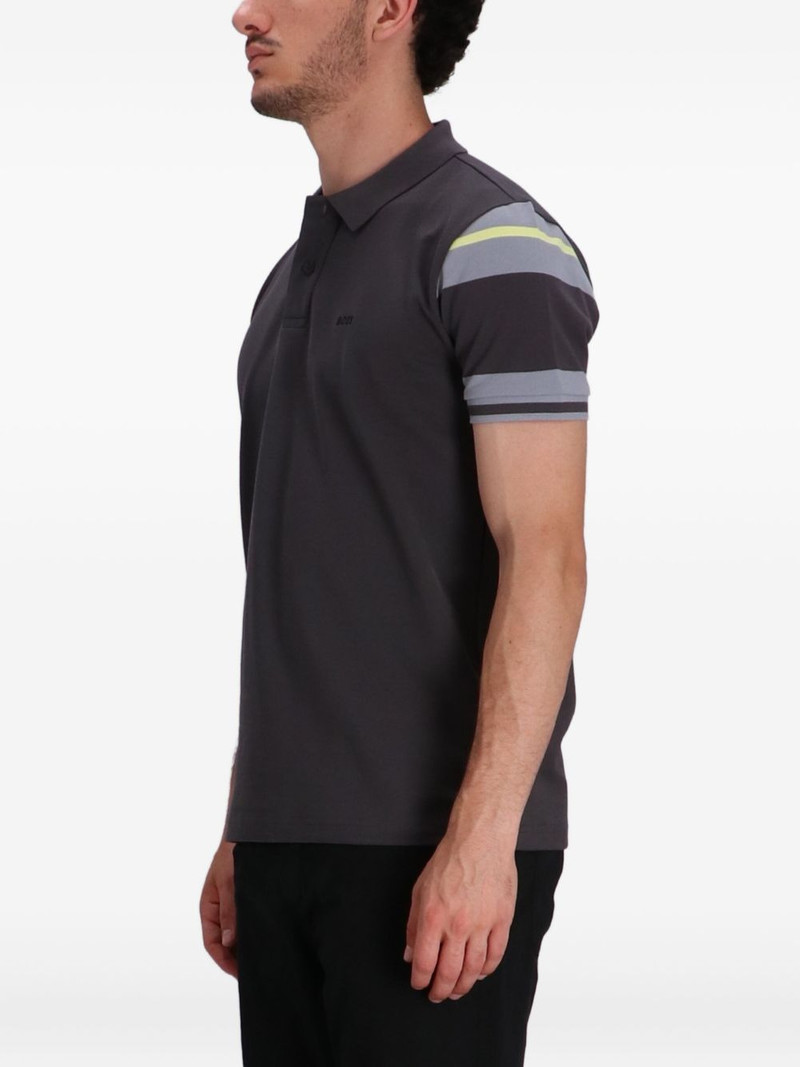 BOSS striped-detail polo shirt outlook