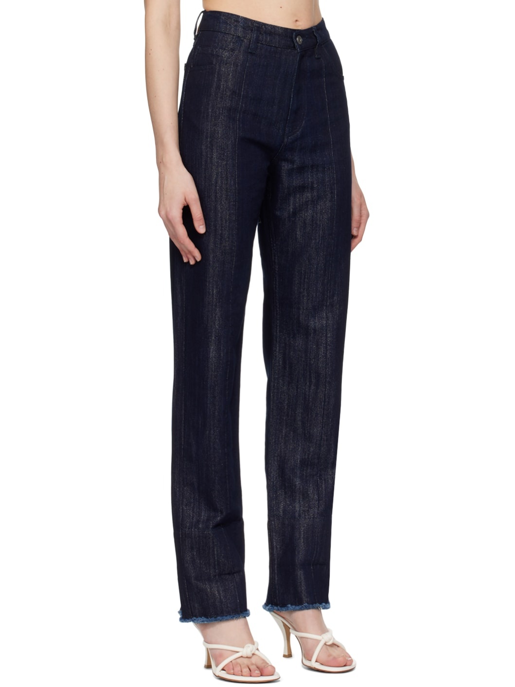 Indigo Frayed Jeans - 2