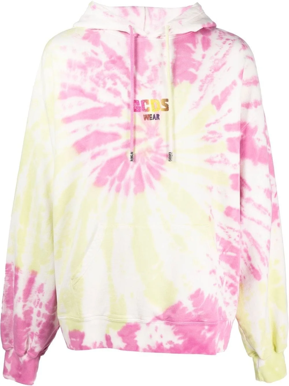 tie-dye print logo hoodie - 1