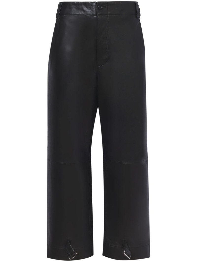 leather cropped straight-leg trousers 1
